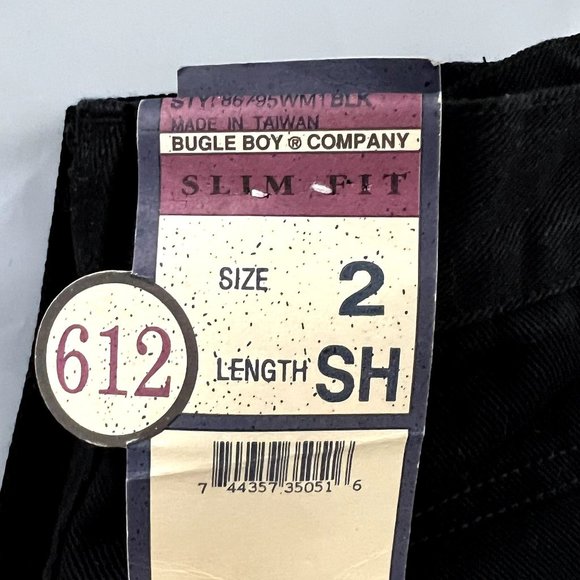 Bugle Boy Jeans Sz 2 Y2K High Rise Slim Fit Black Pant NWT - Picture 11 of 13